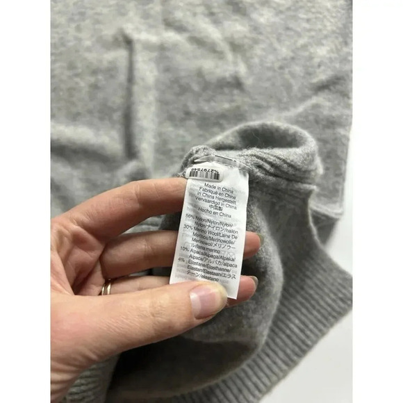J Crew Sweater Dress Womens Small Gray Turtle Neck Merino Wool Alpaca Blend - Picture 6 of 7